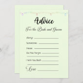 Advies voor de bruid en bruidegom hanglampen kaart (Voorkant / Achterkant)