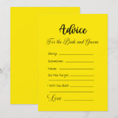Advies voor de bruid en bruidegom Helder geel Kaart (Voorkant / Achterkant)