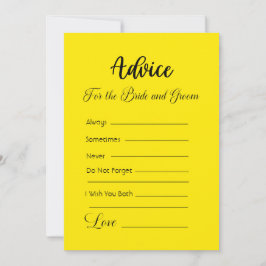 Advies voor de bruid en bruidegom Helder geel Kaart