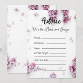 Advies voor de bruid en bruidegom Lavendel Bloemen Kaart (Voorkant / Achterkant)