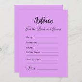 Advies voor de bruid en bruidegom Lavendel Kaart (Voorkant / Achterkant)