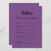 Advies voor de bruid en bruidegom Mauve Kaart (Voorkant / Achterkant)