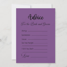 Advies voor de bruid en bruidegom Mauve Kaart