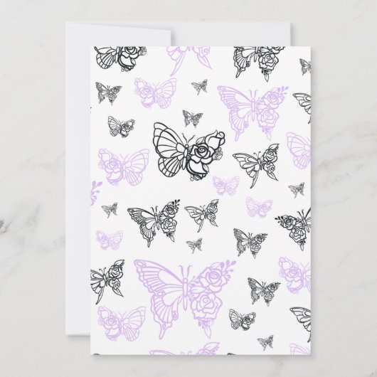 Advies voor de bruid en bruidegom moderne vlinders kaart (Achterkant)
