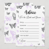 Advies voor de bruid en bruidegom moderne vlinders kaart (Voorkant / Achterkant)