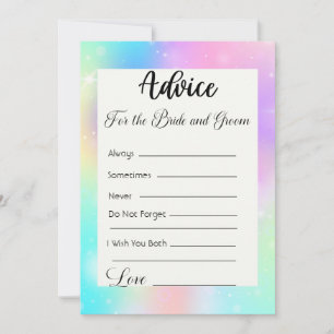 Advies voor de bruid en bruidegom Pastel Rainbow Kaart
