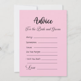 Advies voor de bruid en bruidegom pastel roze kaart