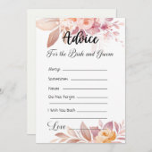 Advies voor de bruid en bruidegom Pink Boho Floral Kaart (Voorkant / Achterkant)