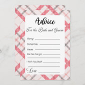 Advies voor de bruid en bruidegom Rood Plaid Kaart (Voorkant / Achterkant)