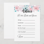 Advies voor de bruid en bruidegom roze & blauw blo kaart (Voorkant / Achterkant)