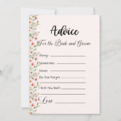 Advies voor de bruid en bruidegom roze bloemen kaart (Voorkant)