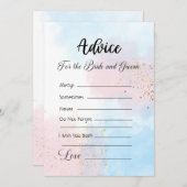 Advies voor de bruid en bruidegom roze en blauw kaart (Voorkant / Achterkant)