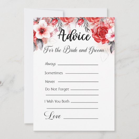 Advies voor de bruid en bruidegom Roze/Oranje bloe Kaart (Voorkant)
