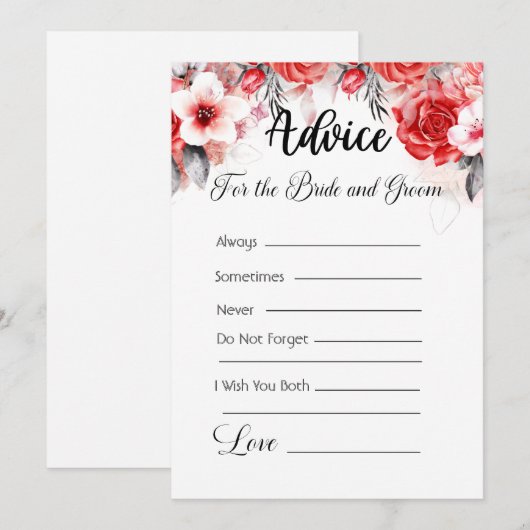 Advies voor de bruid en bruidegom Roze/Oranje bloe Kaart (Voorkant / Achterkant)