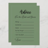 Advies Voor de Bruid en Bruidegom Salie Groen Kaart (Voorkant / Achterkant)