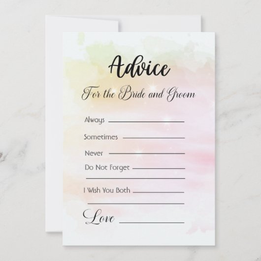 Advies voor de bruid en bruidegom Sinaasappel roze Kaart (Voorkant)