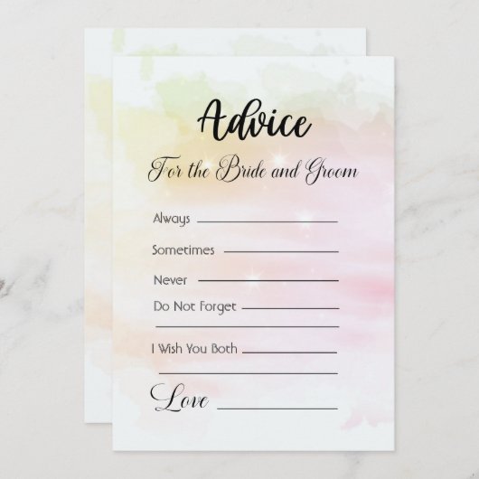 Advies voor de bruid en bruidegom Sinaasappel roze Kaart (Voorkant / Achterkant)