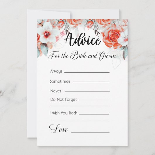 Advies voor de bruid en bruidegom Sinaasappels blo Kaart (Voorkant)