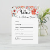 Advies voor de bruid en bruidegom Sinaasappels blo Kaart (Staand voorkant)