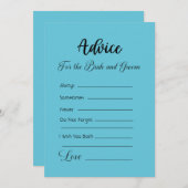 Advies voor de bruid en bruidegom Sky Blue Kaart (Voorkant / Achterkant)