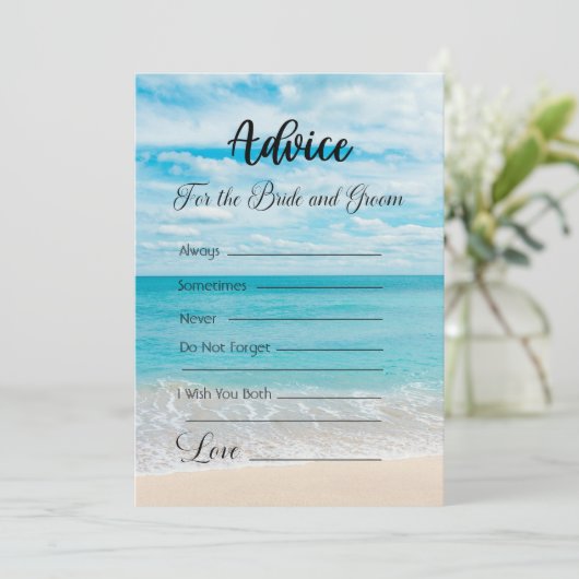 Advies voor de bruid en bruidegom Strand en Oceaan Kaart (Staand voorkant)