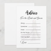 Advies voor de bruid en bruidegom trouwjurk kaart (Voorkant / Achterkant)