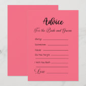 Advies voor de bruid en bruidegom watermeloen roze kaart (Voorkant / Achterkant)