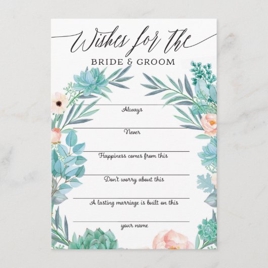 Advies voor de bruid en bruidegom Well Wishes Informatiekaartje (Voorkant)