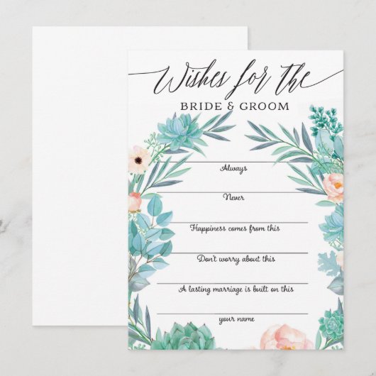 Advies voor de bruid en bruidegom Well Wishes Informatiekaartje (Voorkant / Achterkant)