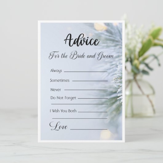 Advies voor de bruid en bruidegom Winter Kerstmis Kaart (Staand voorkant)
