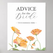 Advies voor de bruid Floral Wedding Sign Poster (Voorkant)