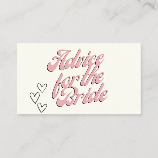 Advies voor de bruid Kaarten (Achterkant)