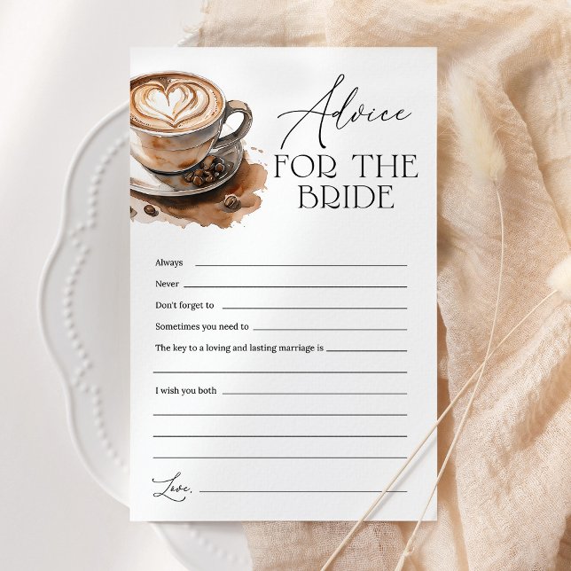 Advies voor de bruid koffie bruidsuitnodiging (Creator heeft geüpload)