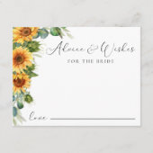 Advies voor de bruid zonnebloem Vrijgezellenfeest Informatiekaartje (Voorkant)