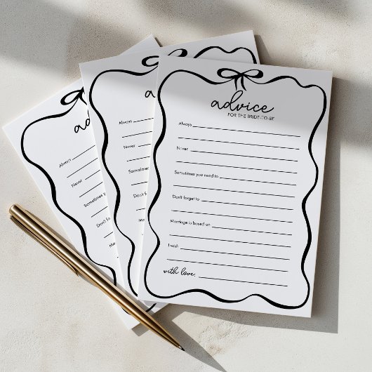 Advies voor de bruid Zwart lint Bruidsdouche spel
