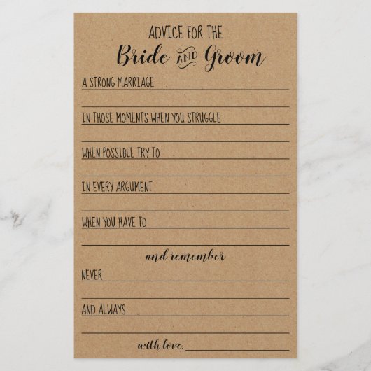 Advies voor de Kaart Bride en Groom (Voorkant)