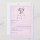 Advies voor de Kaart van mammie Paars Beer Shower (Voorkant)