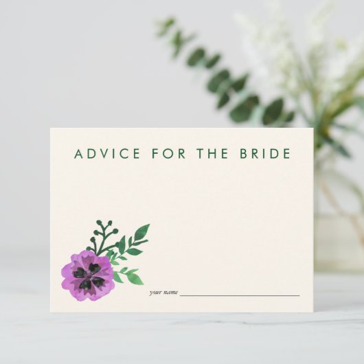 Advies voor de Kaarten van de Bride | Paarse Pansy (Staand voorkant)