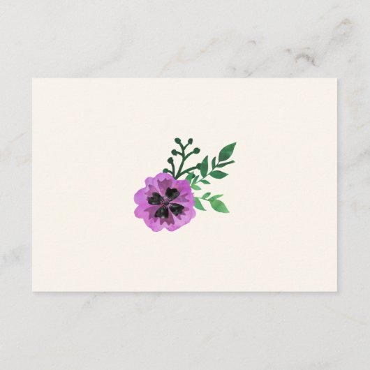 Advies voor de Kaarten van de Bride | Paarse Pansy (Achterkant)