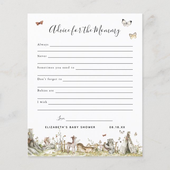 Advies voor de Mama | Baby Shower Spel (Voorkant)