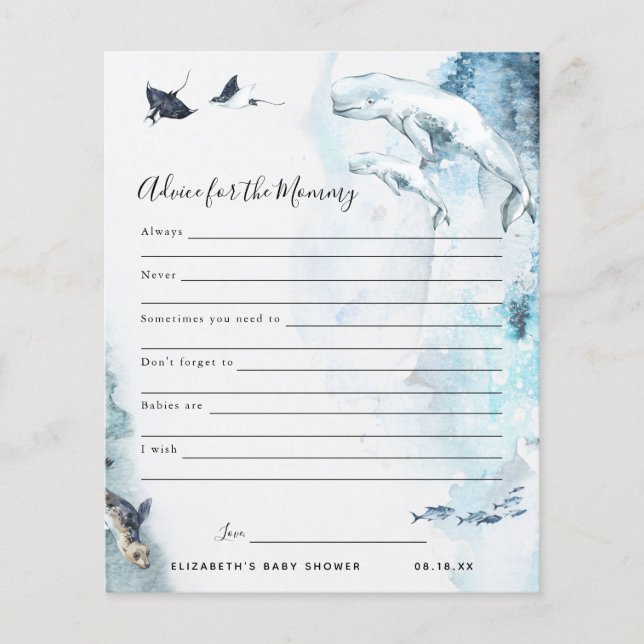 Advies voor de Mama | Baby Shower Spel (Voorkant)