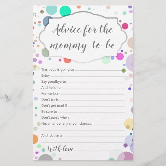Advies voor de mama om kleurrijk Baby shower te zi (Voorkant)