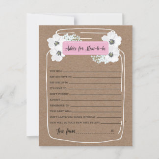 Advies voor de mammie-om-Baby shower game Kaart
