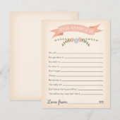 Advies voor de mammie-om-Baby shower game Kaart (Voorkant / Achterkant)