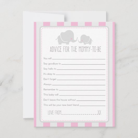 Advies voor de mammie-om-Baby shower-game-kaart Kaart (Voorkant)