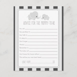 Advies voor de mammie-om-Baby shower-game-kaart Kaart