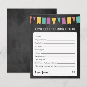 Advies voor de mammie-om-Baby shower-game-kaart Kaart