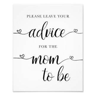 Advies voor de moeder als Baby shower-Kaart Foto Afdruk