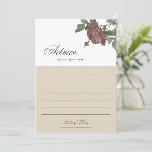 Advies voor de moeder Burgundy Blush Floral Gold C Kaart (Staand voorkant)