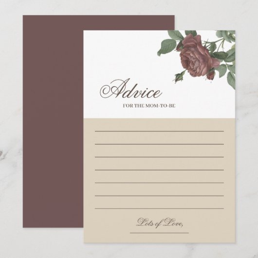 Advies voor de moeder Burgundy Blush Floral Gold C Kaart (Voorkant / Achterkant)